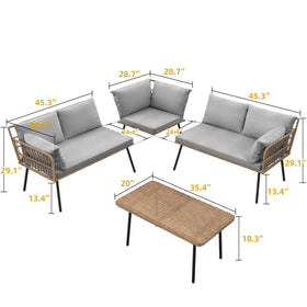 DWVO all-weather wicker rattan withstands sun and rain for year-round enjoyment.