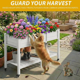 DWVO double-tier planter maximizes vertical space for flowers and herbs.