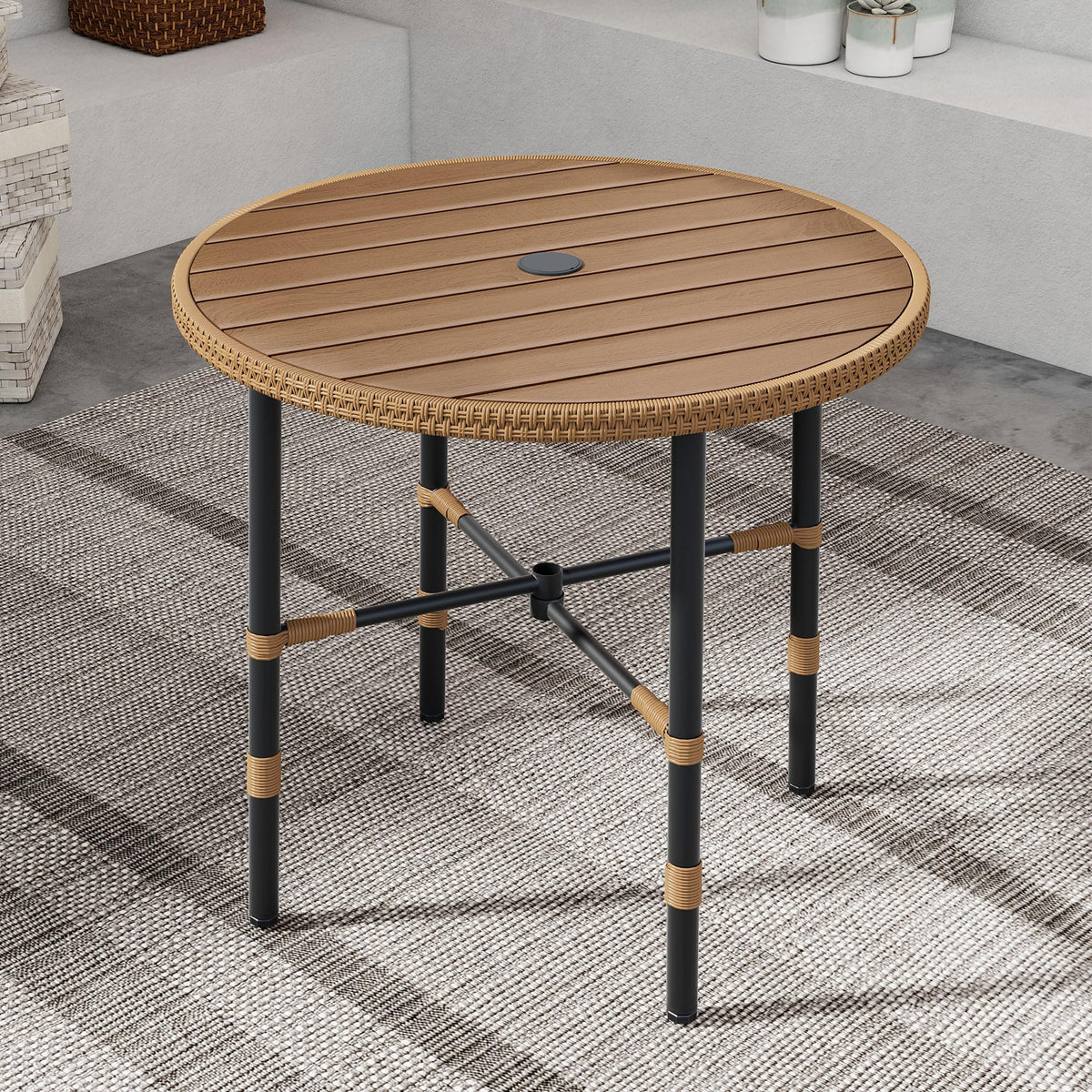 DWVO easy-setup patio table for quick outdoor meals.