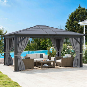 DWVO gazebo hardtop roof with durable shade and rain protection