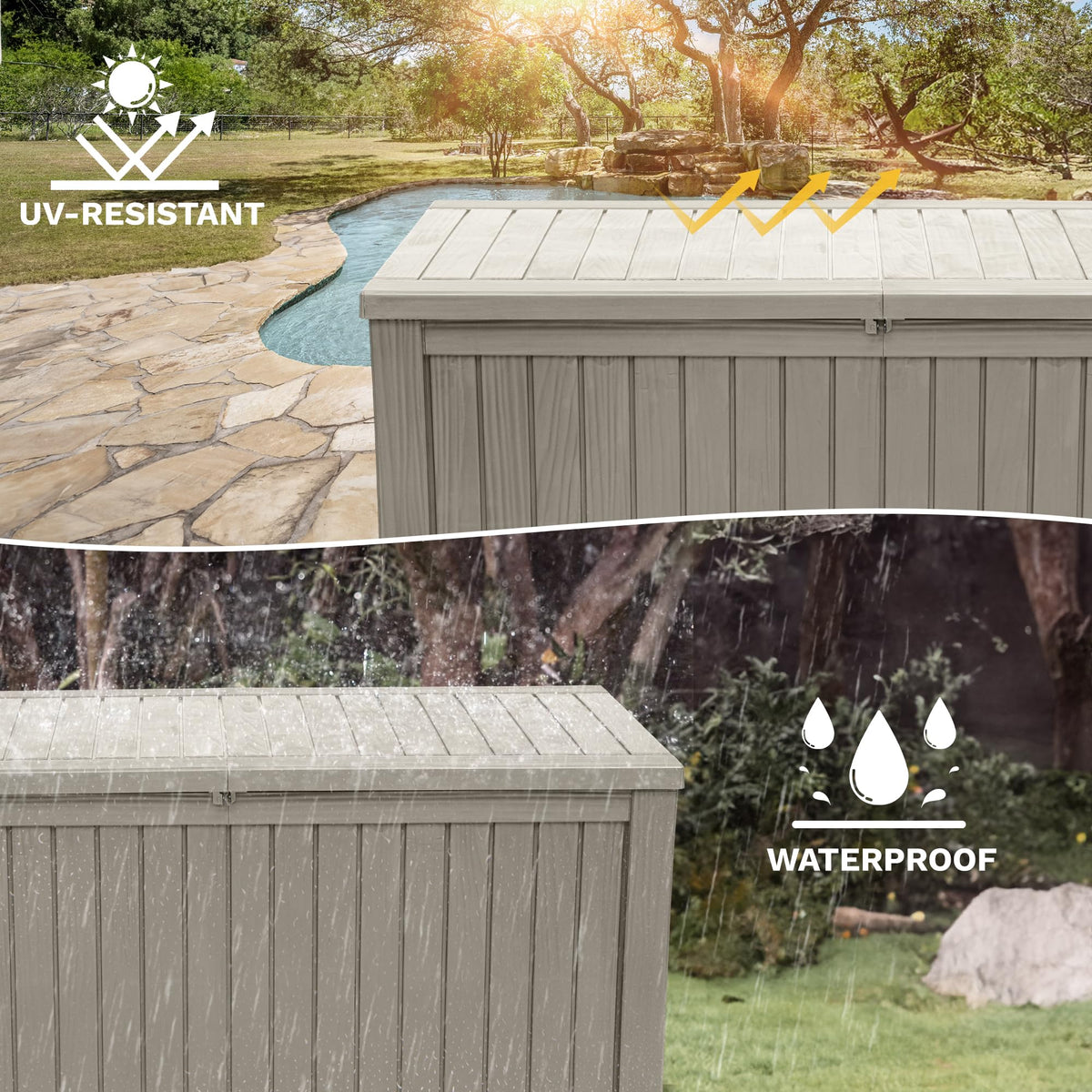 DWVO hydraulic-lid support deck box ensures smooth, safe lid operation.