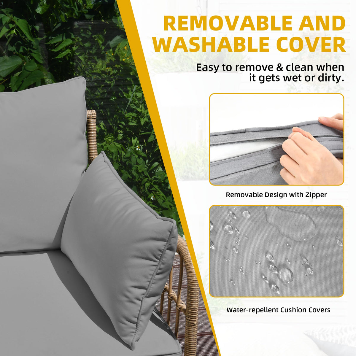 DWVO modular configuration enables L-shape, daybed, or separate seating.