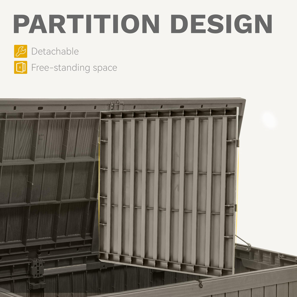 DWVO multipurpose patio box doubles as table or seating in outdoor spaces.