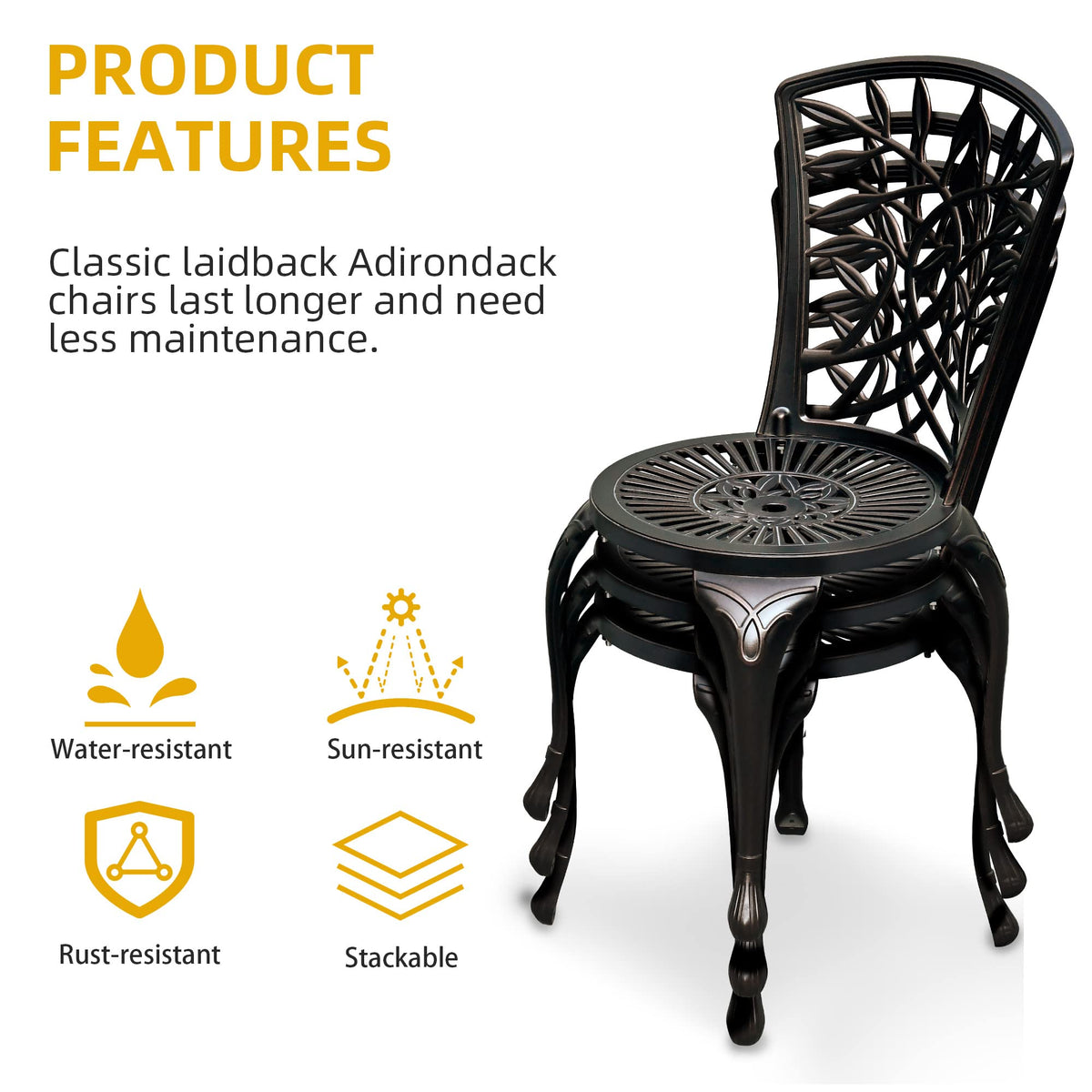DWVO chair showing adjustable feet stabilizing on uneven decks