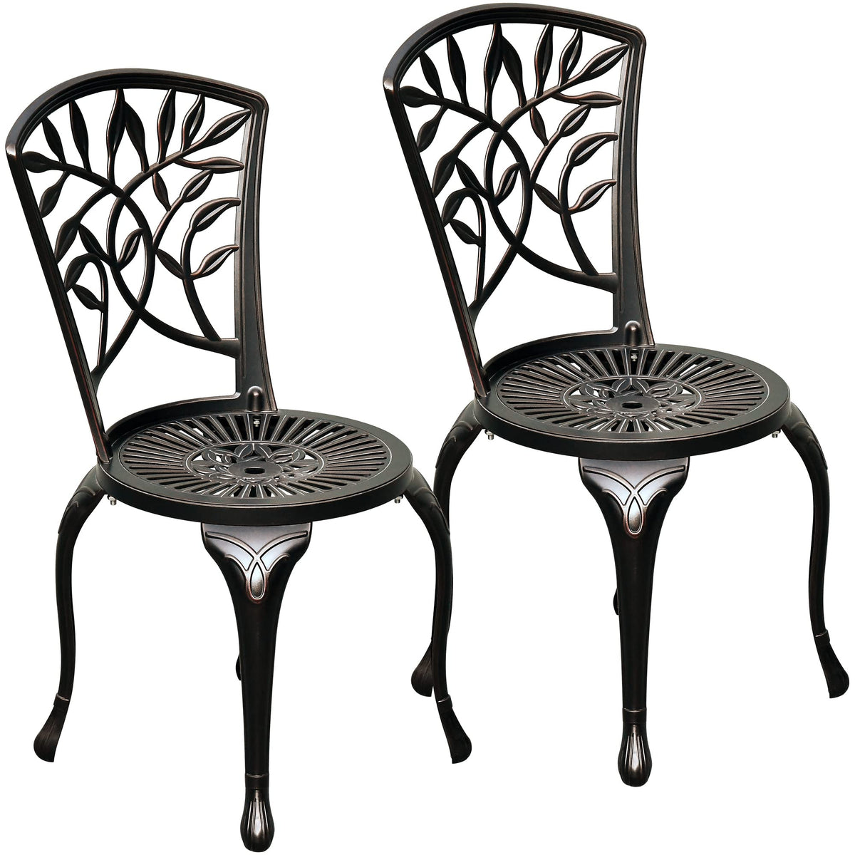 DWVO outdoor chair in hammered bronze finish, durable for year-round patio dining