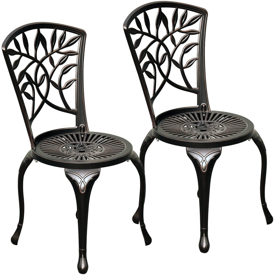 DWVO outdoor chair in hammered bronze finish, durable for year-round patio dining