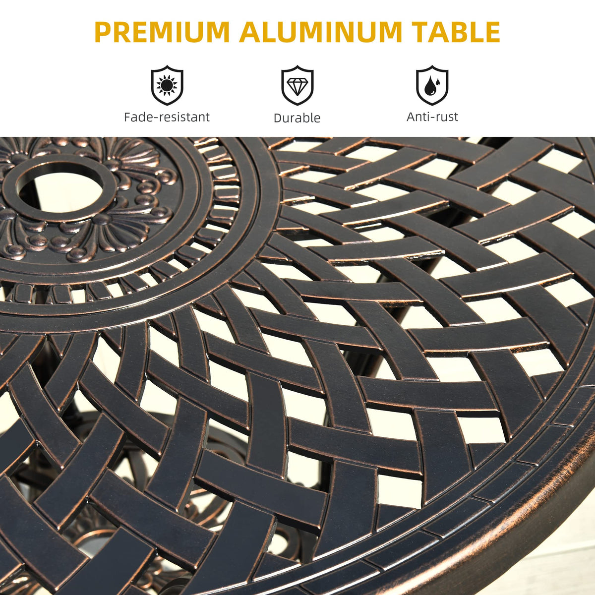 DWVO outdoor dining setup complements patios with a classic European-inspired look.