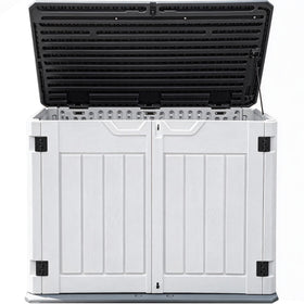 DWVO outdoor shed with dual-wall panels offering durable storage in all weather