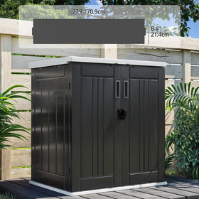 DWVO dark gray finish blends with patio furniture and accents.