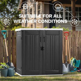 DWVO waterproof HDPE cabinet stays dry in sun and rain.