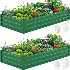 DWVO raised garden bed overview showing ample planting space for vegetables, herbs, and flowers.