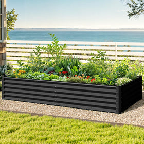 DWVO raised garden bed 8x4-1-5ft side view shows sturdy frame for outdoor use.