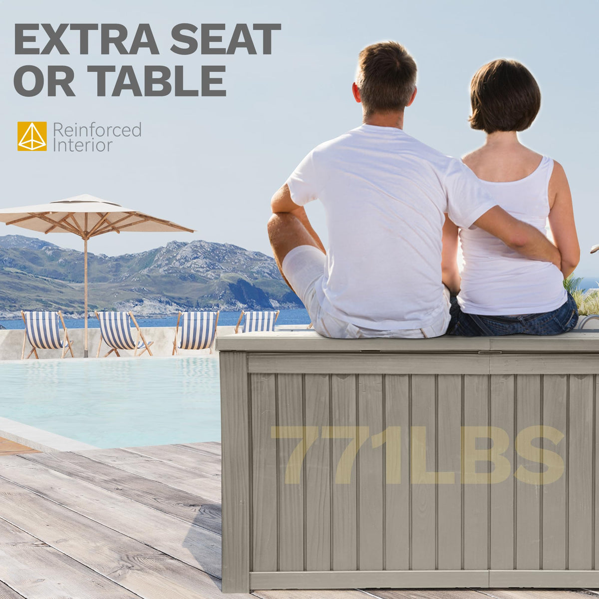 DWVO removable divider deck box highlights organized space for accessories and tools.