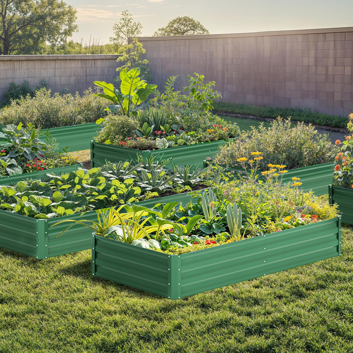 DWVO raised bed with rolled edges emphasizing safe, user-friendly design.