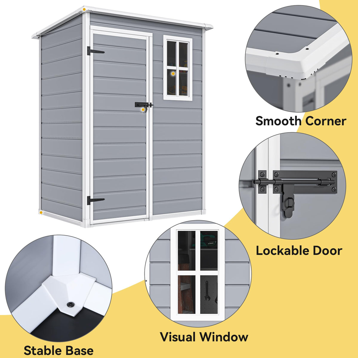 DWVO lockable door close-up, enhances security for stored equipment.
