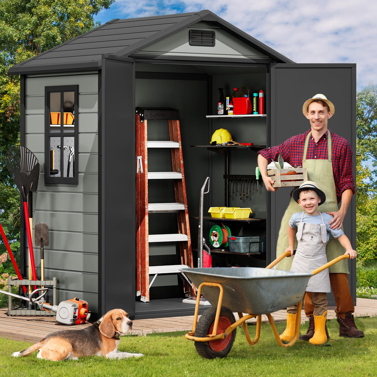 DWVO resin side view shows weatherproof construction for all-season use.