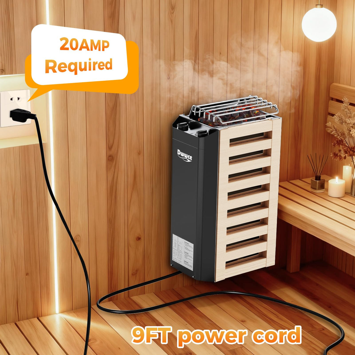 Dwwce quick-heat 2kW capability warms spaces faster for spas