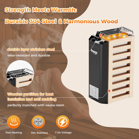 Dwwce sauna stone compartment holds rocks up to 13 lbs