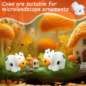 DWWPOO cow figure in a diorama scene for creative mini displays
