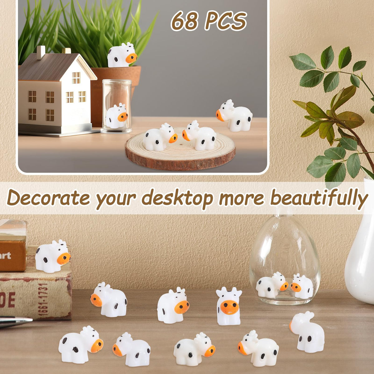 DWWPOO mini cows as collection display pieces for miniatures lovers