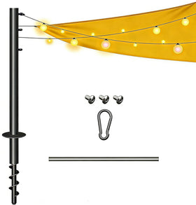 Dxbsuksb sun shade sail pole 11.4ft, sturdy outdoor shade setup.