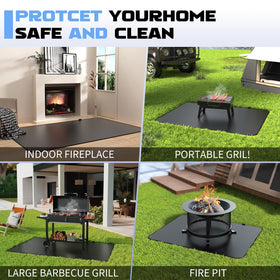 DXOKNQG 76x48 mat for grills, fire pits, smokers, and camping setups.