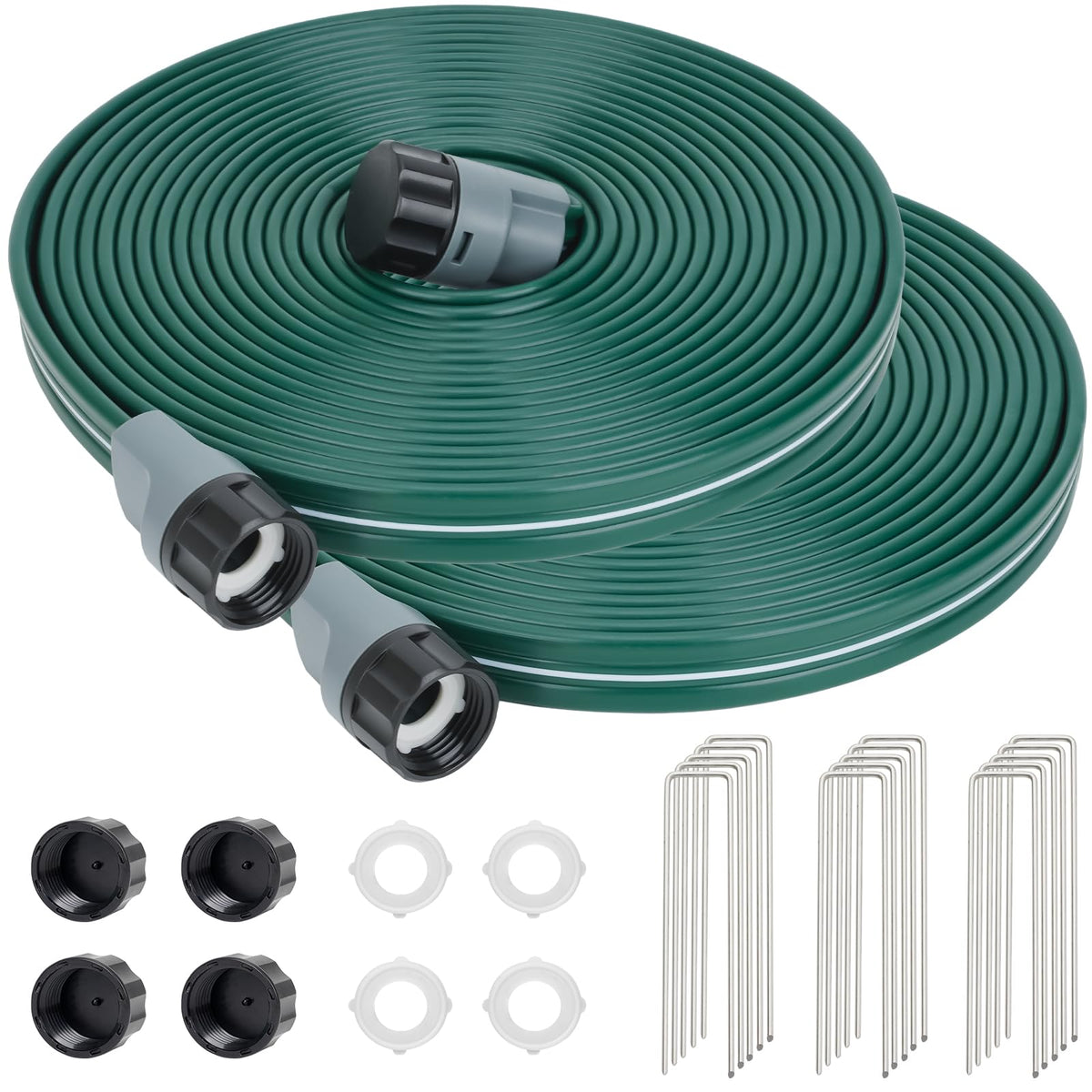 DXront sprinkler hose 25ft dual-mode for lawn and beds