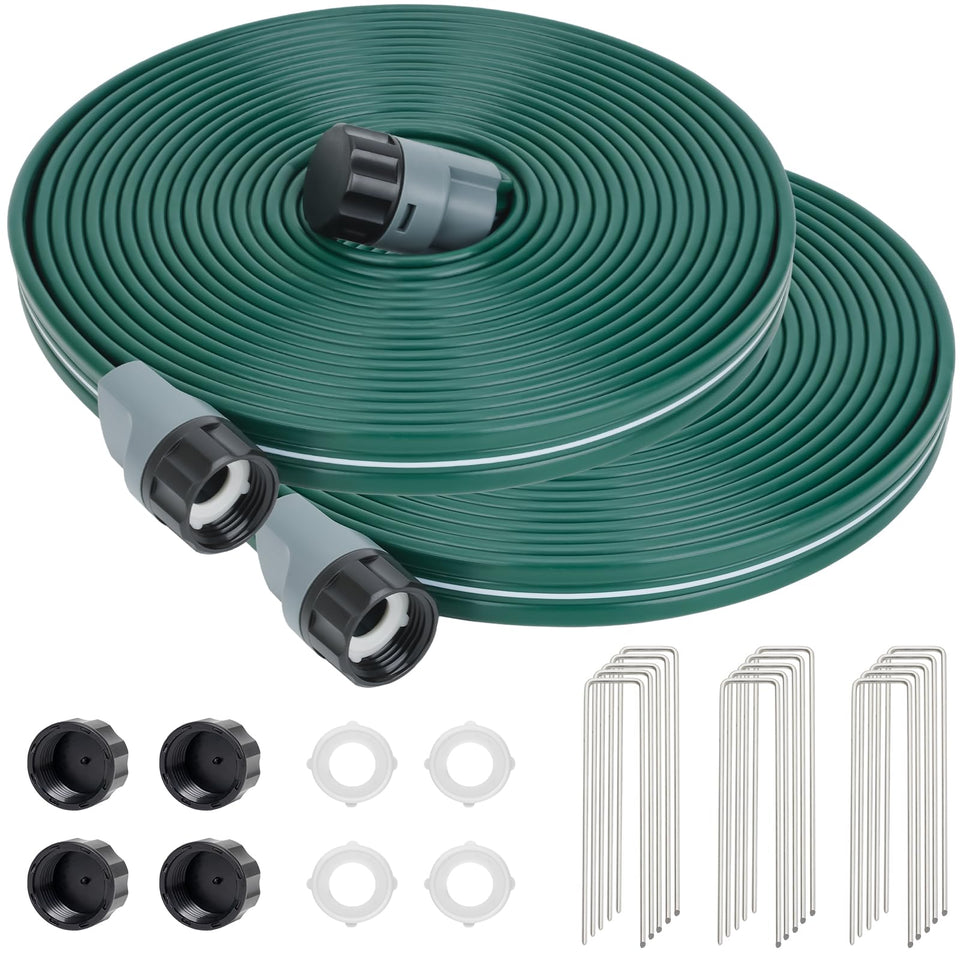 DXront sprinkler hose 25ft dual-mode for lawn and beds