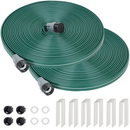DXront sprinkler hose 50ft ready for lawn irrigation with broad coverage.