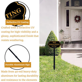 DXSIGN two-pack no-soliciting signs for homes and small businesses