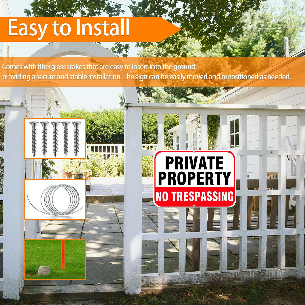 DXSIGN aesthetic and functional property sign that enhances curb appeal while signaling boundaries.
