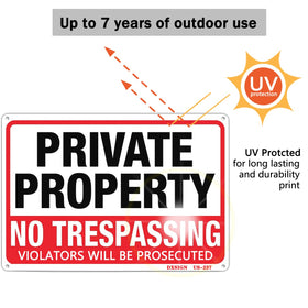 DXSIGN private property sign on outdoor wall boosts noticeability and compliance.