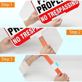 DXSIGN high-visibility sign with bold red and white design for clear messaging from afar.