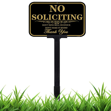 DXSIGN large no soliciting sign on stake for yard visibility day and night