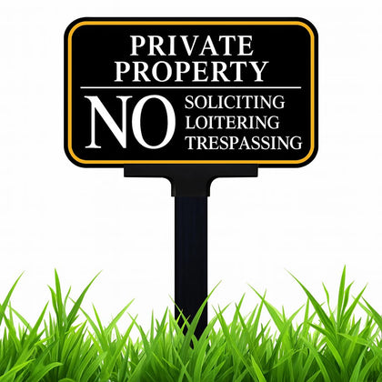 DXSIGN No Soliciting sign on house stake for durable privacy.
