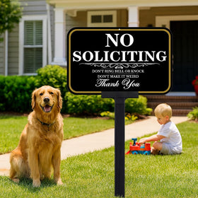DXSIGN yard sign with 37-inch stake improves visibility in lawns and entryways