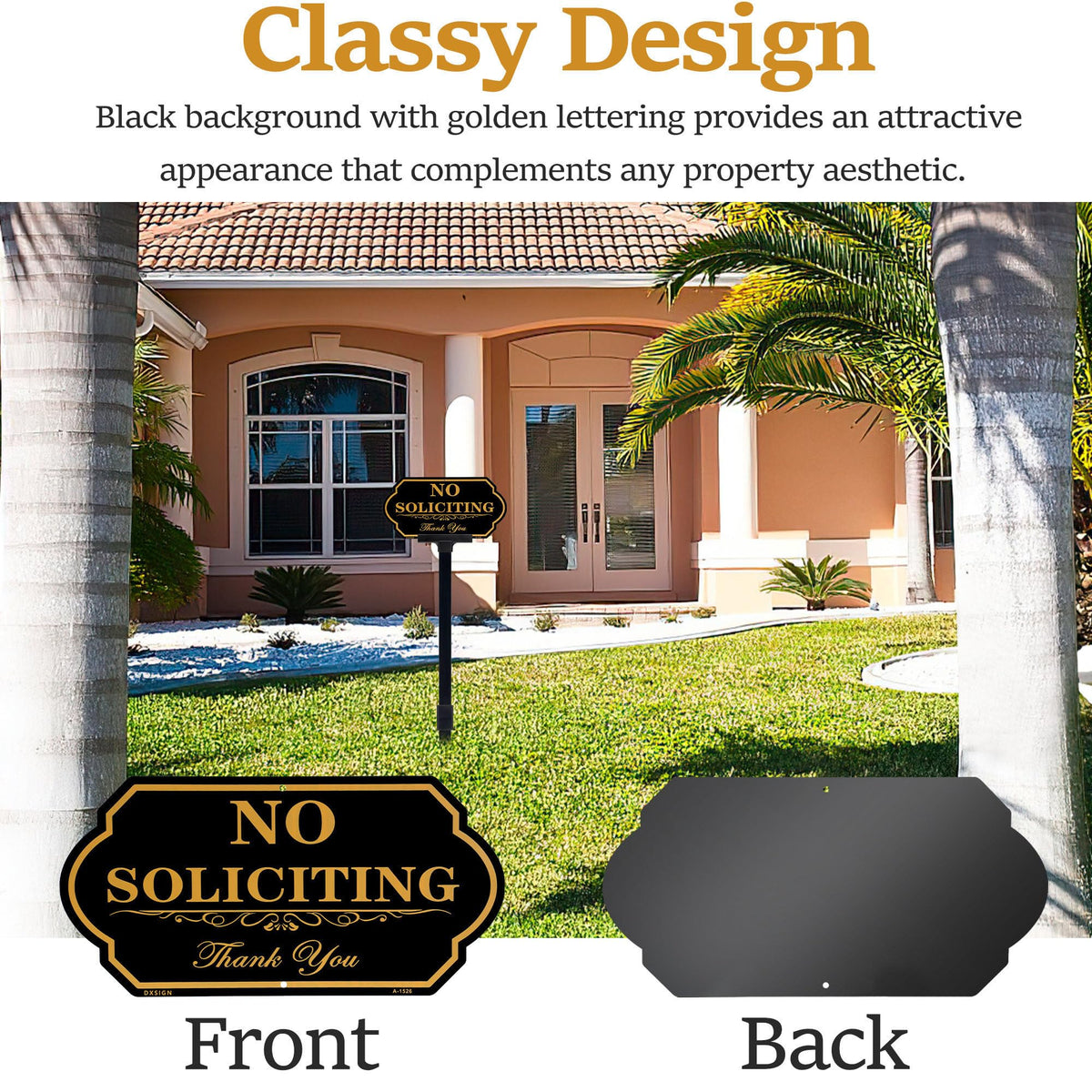 DXSIGN sign features reflective UV coating for enhanced visibility in sun and rain