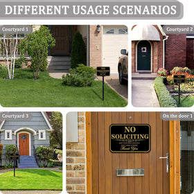 DXSIGN weatherproof no soliciting sign for outdoor use in all seasons