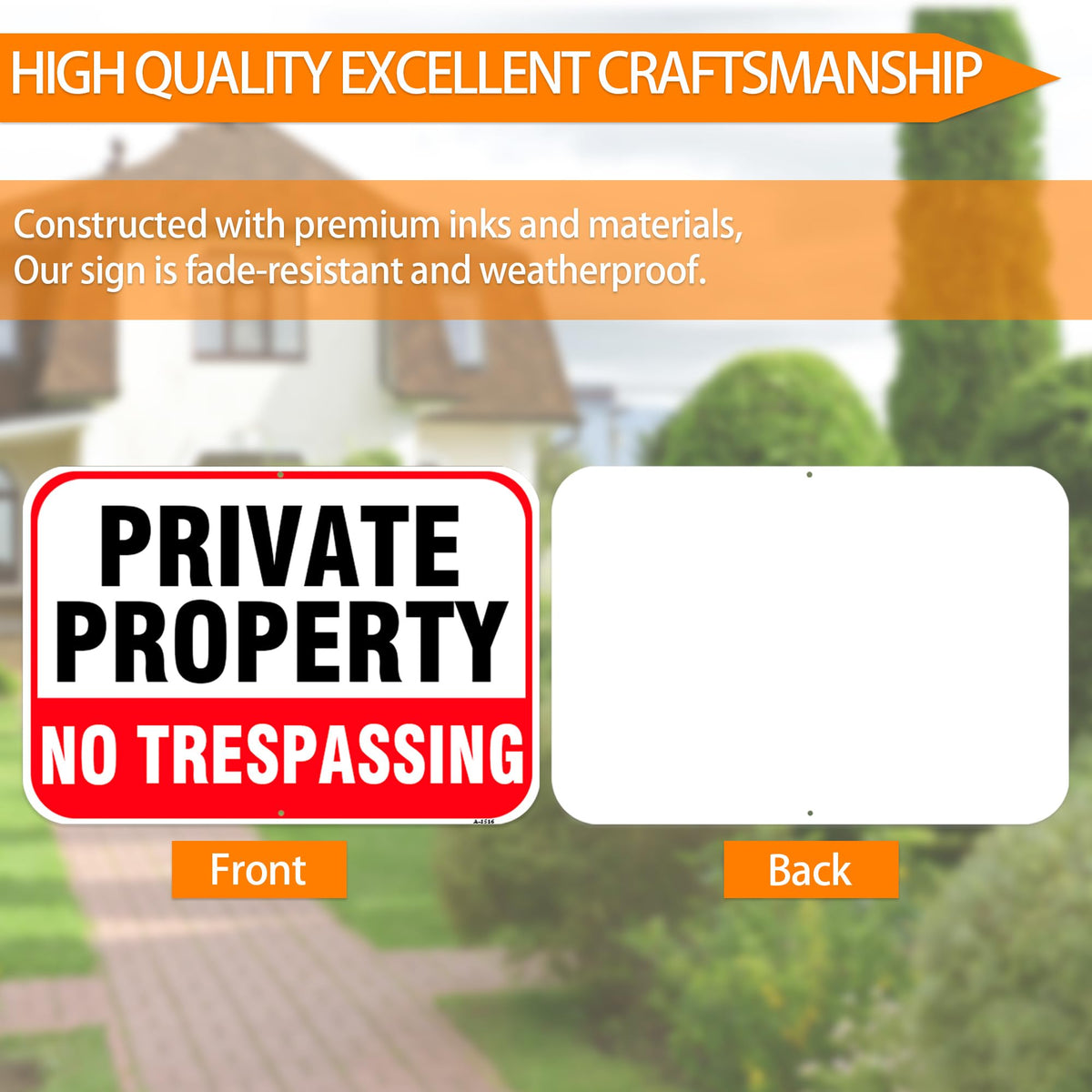 DXSIGN weatherproof outdoor property marker designed for sun, rain, and wind.