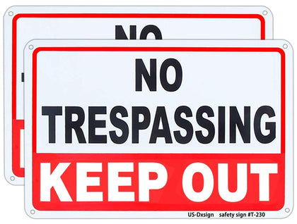 Dxsigns no trespassing sign with keep-out focus for outdoor property deterrence.