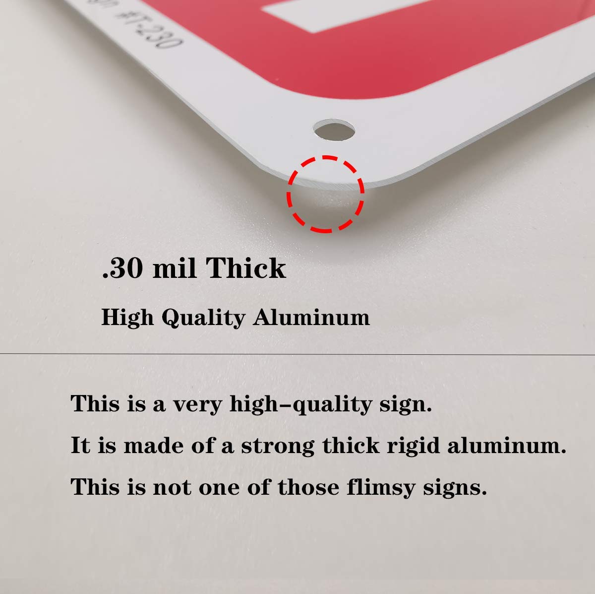 Dxsigns UV-printed aluminum sign maintains vibrant visibility in sunlight.