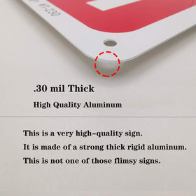 Dxsigns UV-printed aluminum sign maintains vibrant visibility in sunlight.
