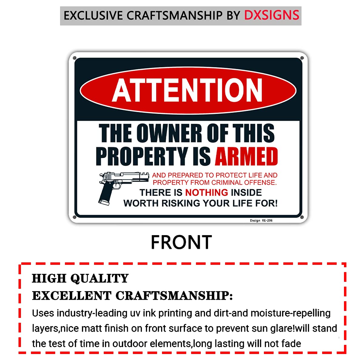 Dxsigns weatherproof-14x10 sign resists sun and rain for lasting outdoor readability.