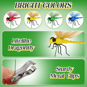 Dyale dragonfly clip measures twelve inches for easy placement.
