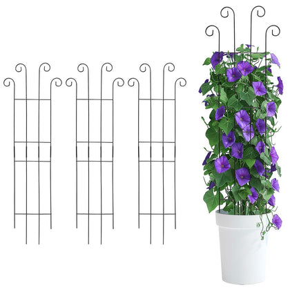 DYBEEDUAL 4-pack 32-inch wave trellis supports climbing plants and saves space.