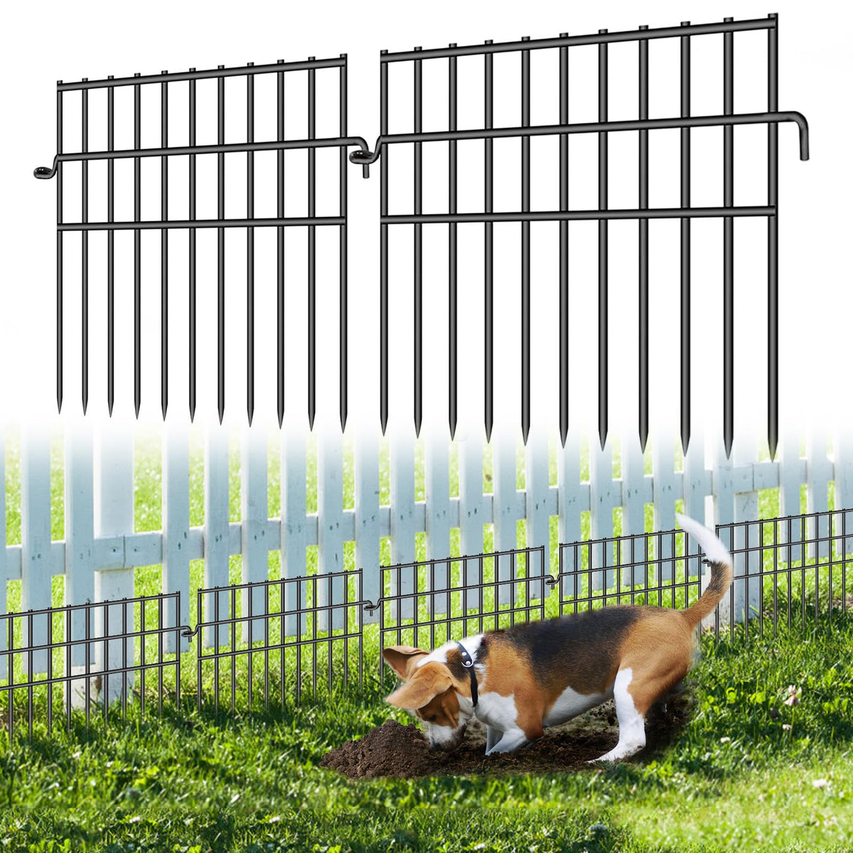 Dyemair 17ft garden barrier fence blocks bottom gaps for safer yard boundaries.
