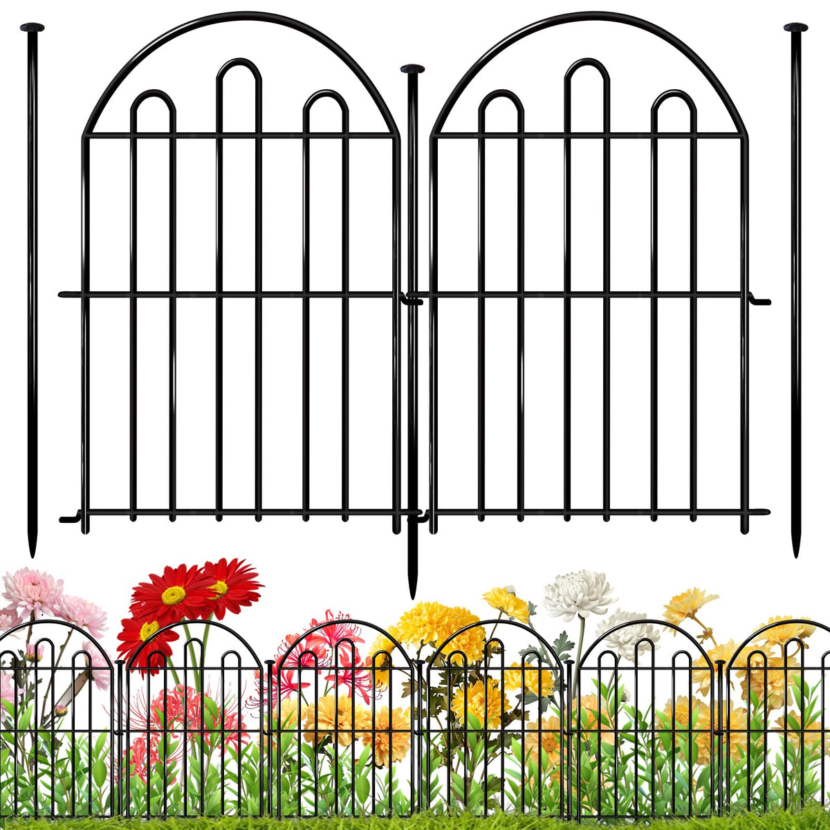 Dyemair arched no-dig garden fence outlines elegant garden borders.
