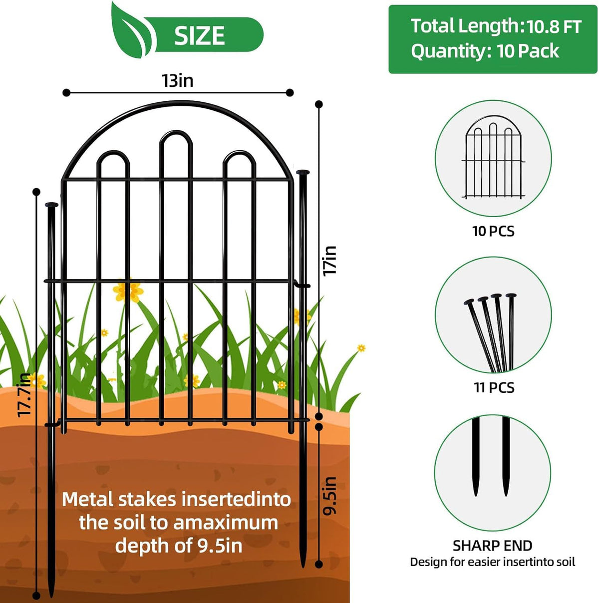 Dyemair bottom-gap extension helps prevent dog digging near borders.