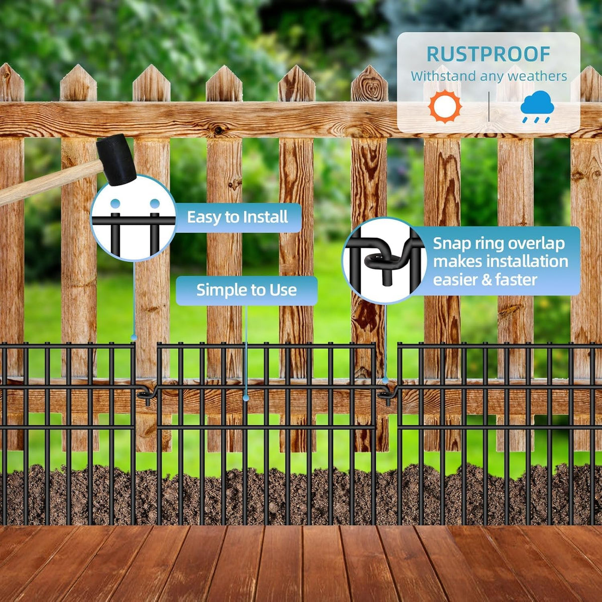 Dyemair welded construction delivers durable, sturdy fencing that holds up outdoors.