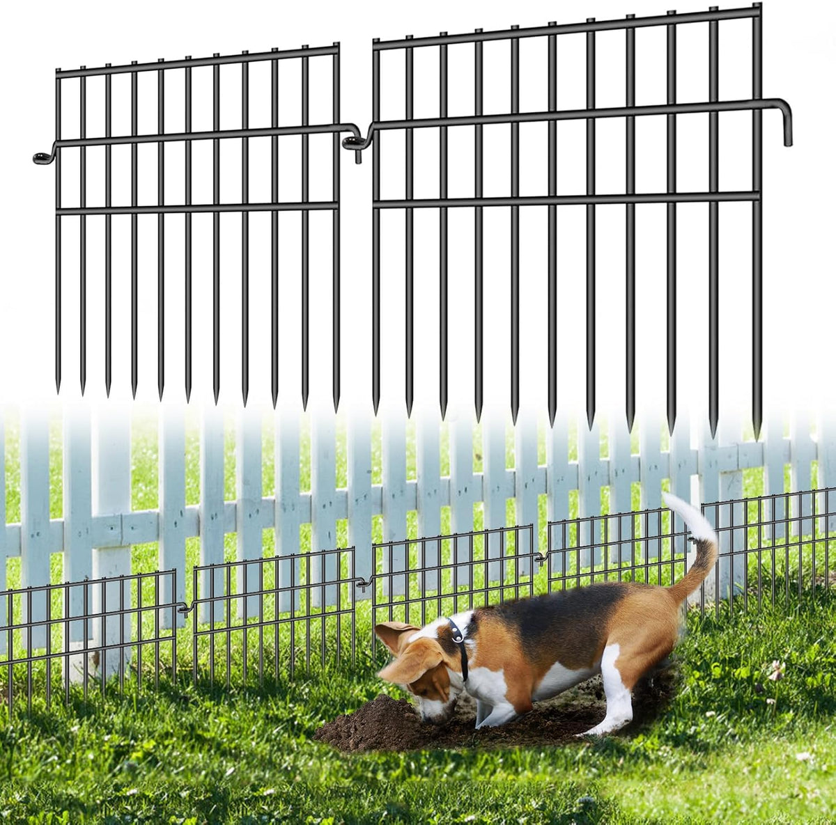 Dyemair garden animal barrier fence shows a long 42.5ft run to deter digging.